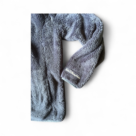 DisneyLand DisneyWorld Parks Vacation Navy Blue w/ Silver Fleece Teddy Zip Up - Picture 4 of 6